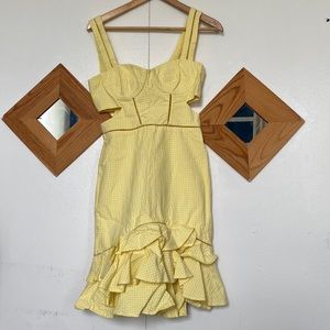 Never worn Johnathan simkhai yellow and white cut out dress